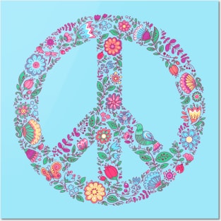 Peace Sign Flowers Posters and Art